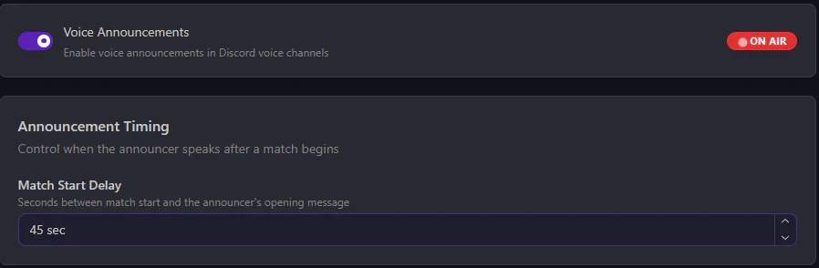 General Announcer Settings