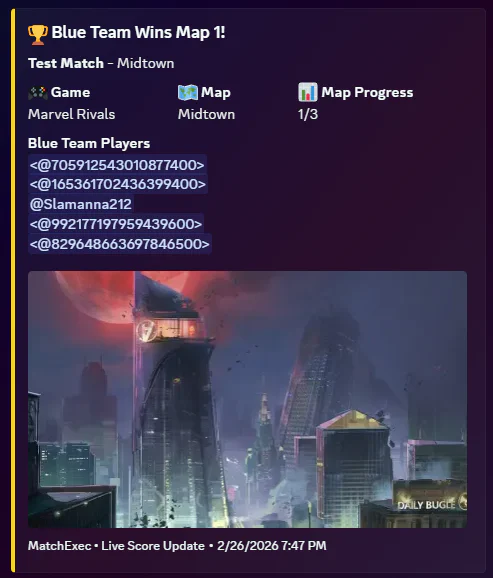 Discord Match Map Winner Announcement