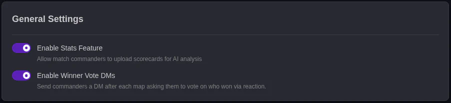General Stats Settings