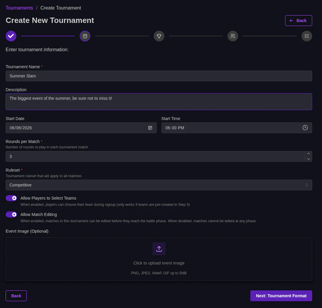 MatchExec Tournament Details Page