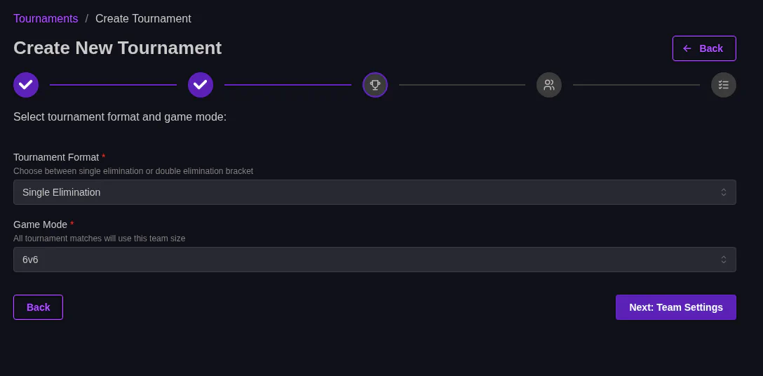 MatchExec Tournament Format Page