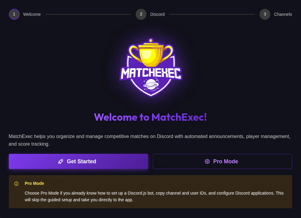 Initial Welcome Screen